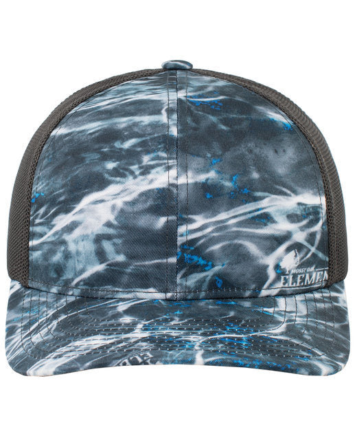 Pacific Headwear 107C Snapback Trucker Hat Doba OS BLACKFIN/ LT CHR